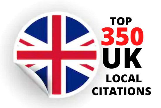 I will create 350 UK local citation listings for loca...
