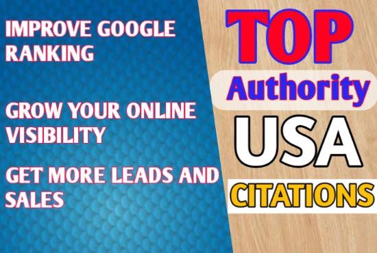 I will do 350 top USA local citations and directory s...