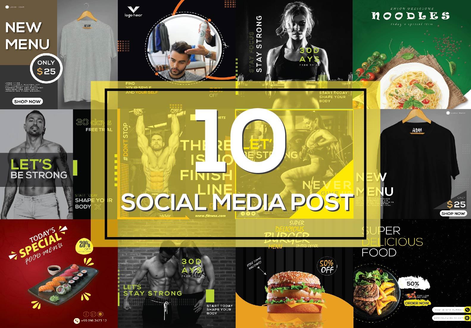I will create attractive 10 social post and Facebook ...