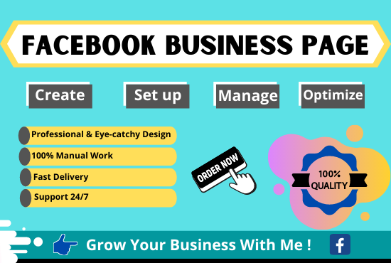 Create a Facebook business page, set up, manage, a...