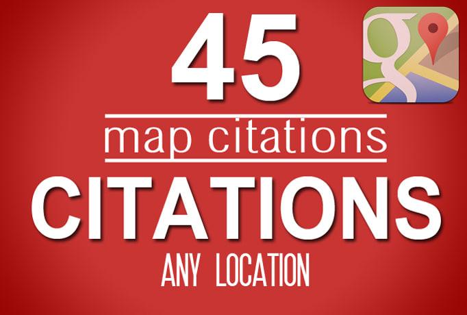 I will create 45, 250 map citations for google local...