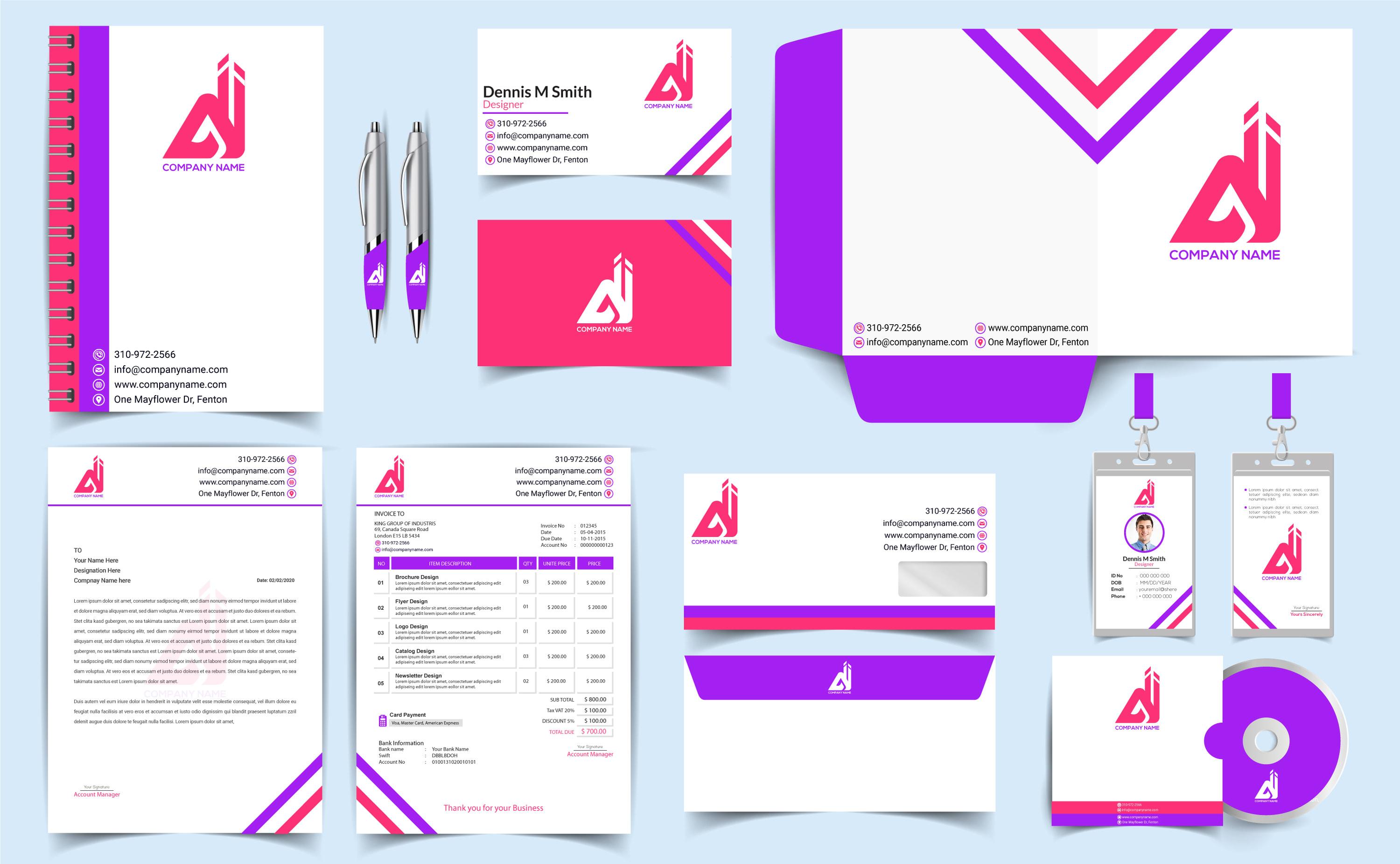 I will create a business card, letterhead, statione...