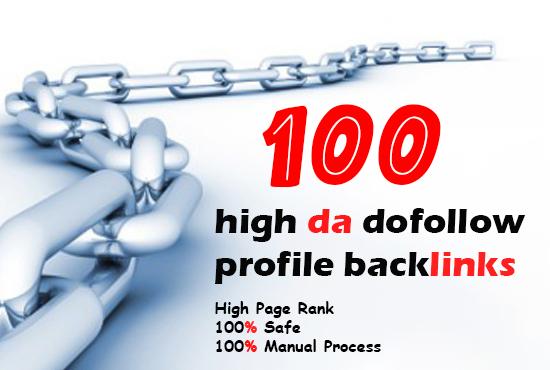 I will build 100 high da profile dofollow backlinks