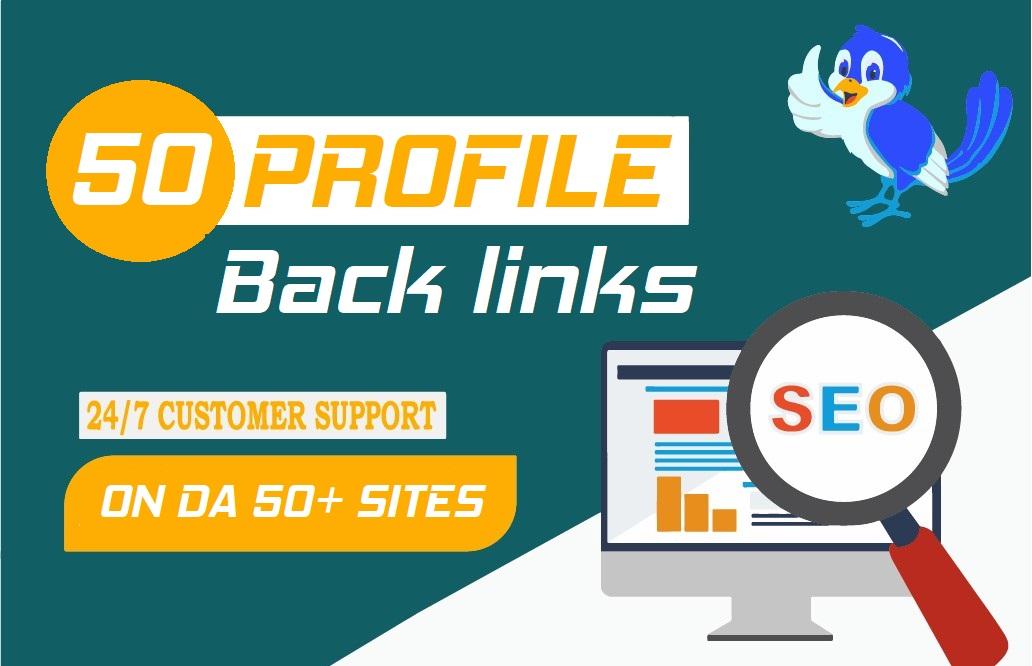 I will Do 50 high quality profiles backlinks