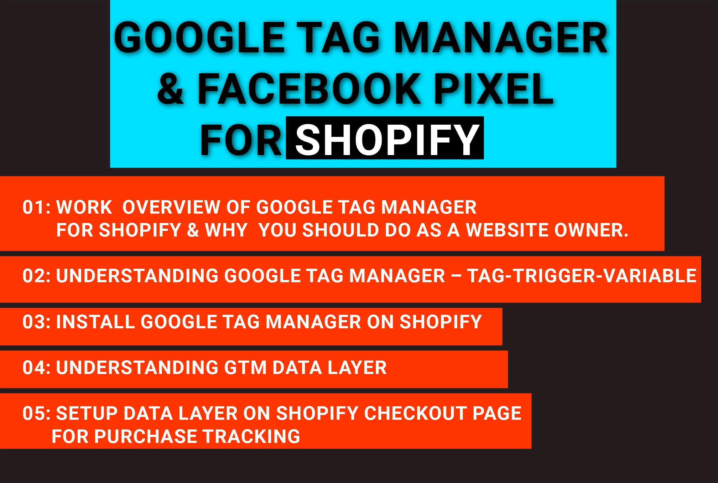google tag manager and facebook pixel for shopify