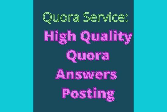 High quality of 10 Quora Answers With warranted Traff...
