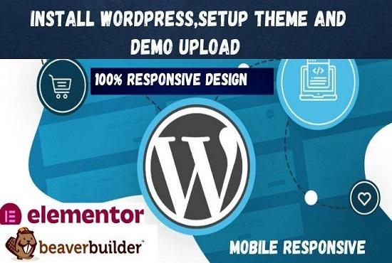 install the WordPress website setup theme and demo up...