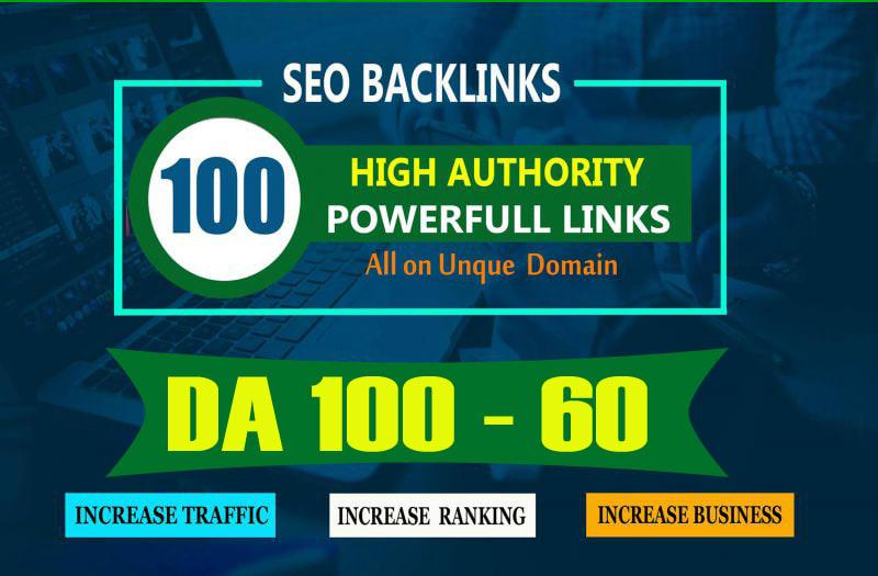 I will build 100 unique domain SEO backlinks on tf100...