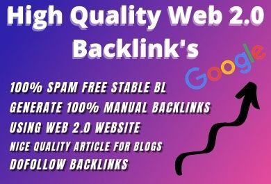 web 2.0 dofollow 20 backlinks create manually using b...