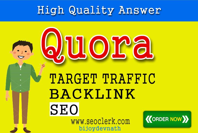 I will Provide 25 Unique Quora answer with Website Ke...