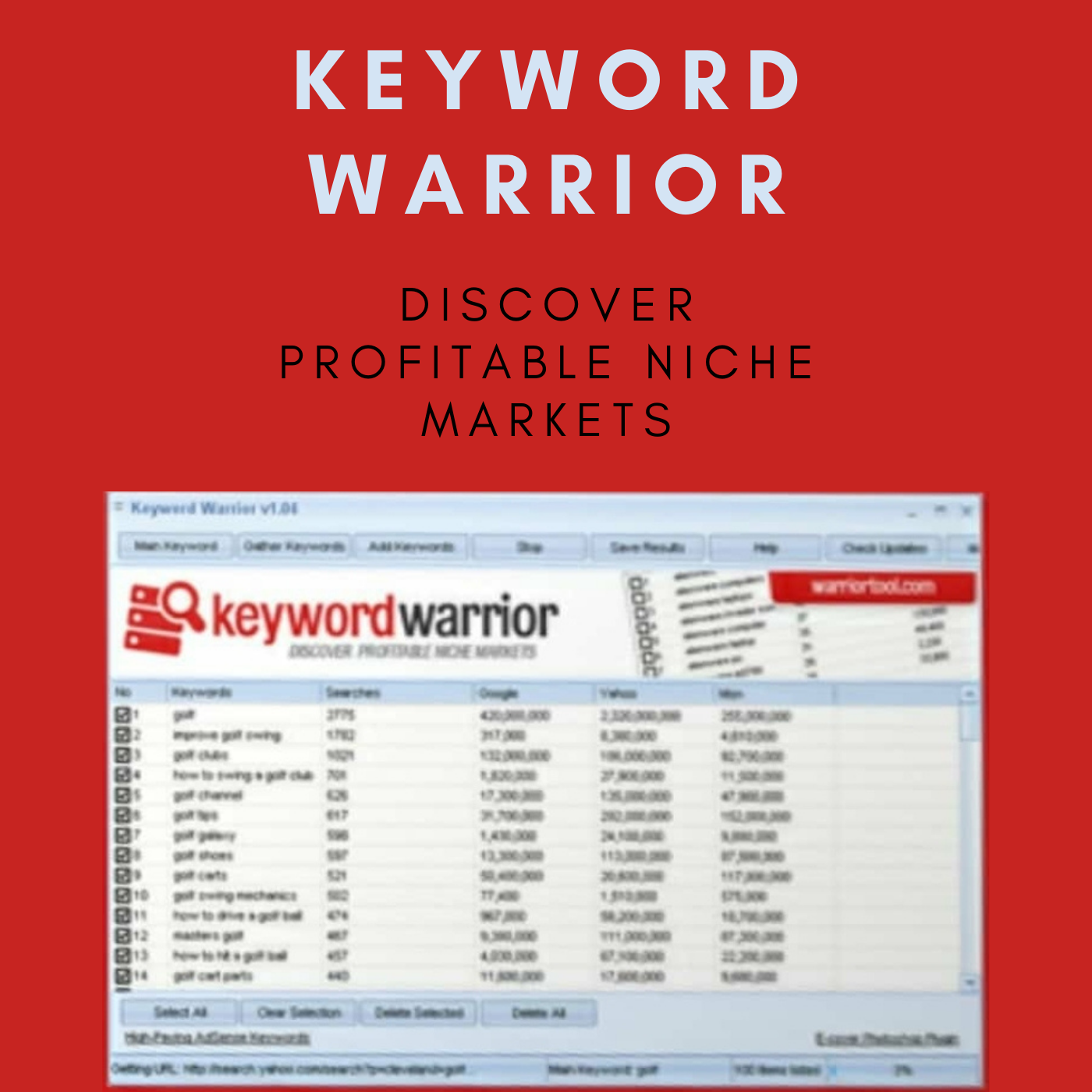 Keyword Warrior for discovering Profitable Niche Mark...
