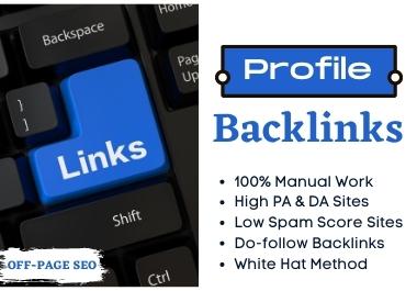 50 Manual Profile Backlinks from High DA Websites wit...