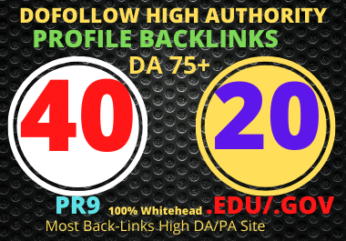 1 Day Delivery 40 PR9+ 20 High Authority Dofollow EDU...