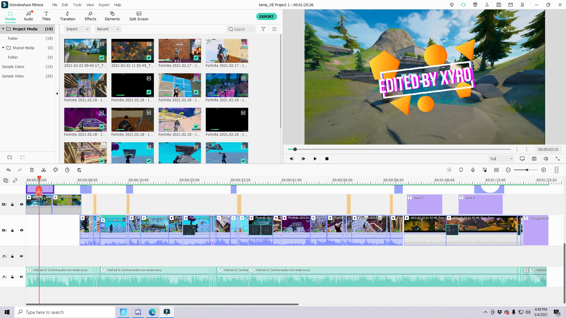 I edit videos, intros and outros
