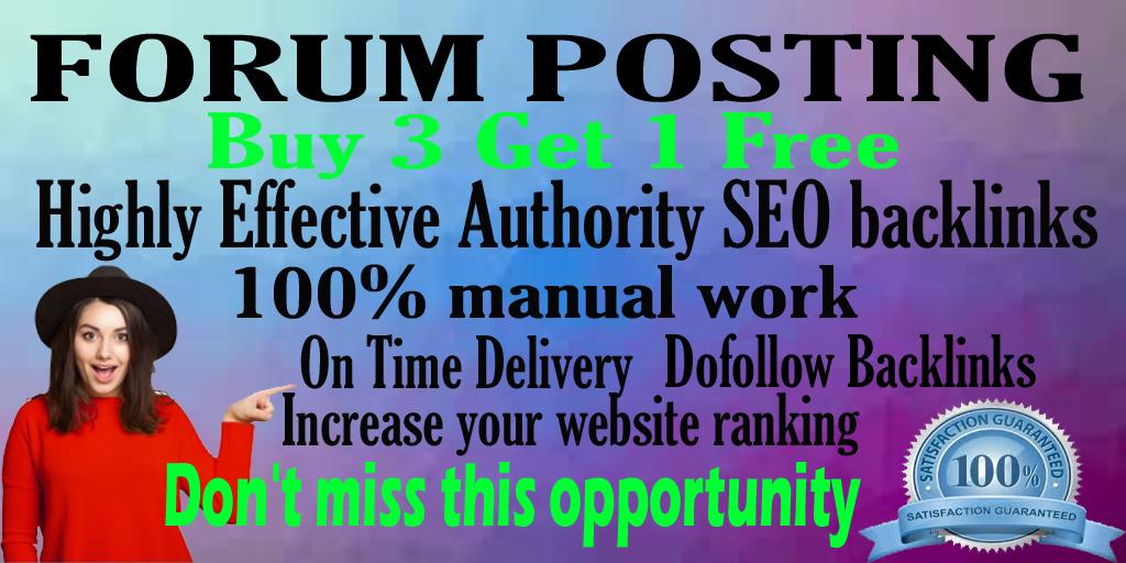 60 Forum Posting Link building I will do manually pos...
