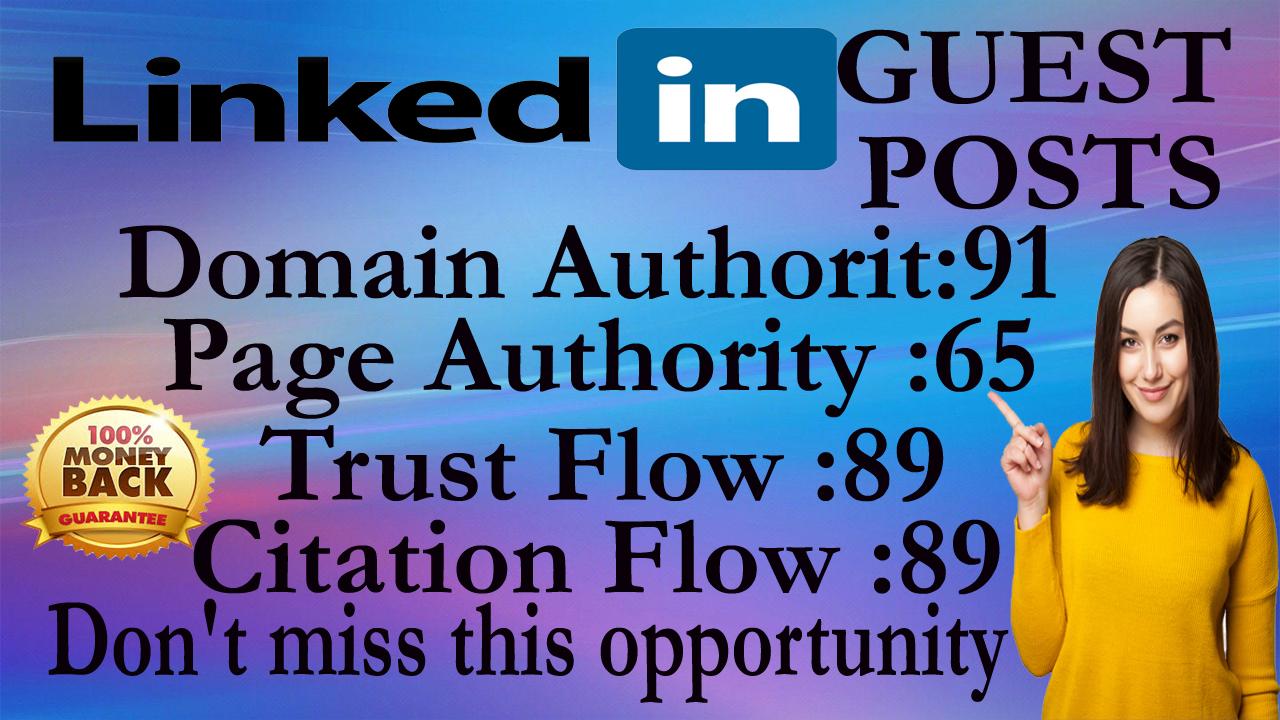 I will do Write And Publish Linkedin A Guest Posts Hi...