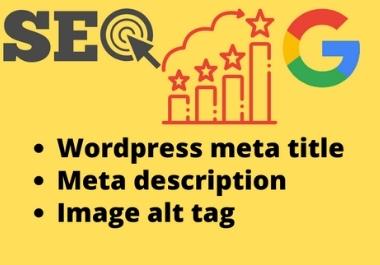 Do wordpress meta title, description, and image alt...