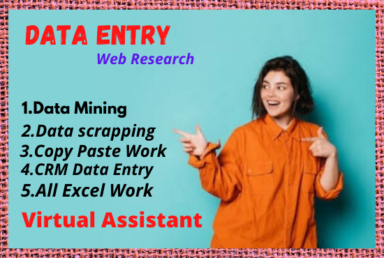 I will do data entry, data collection and any type o...