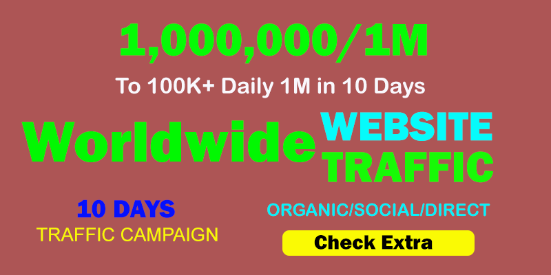 1,000,000 Worldwide TARGETED Organic Web Traffic to y...