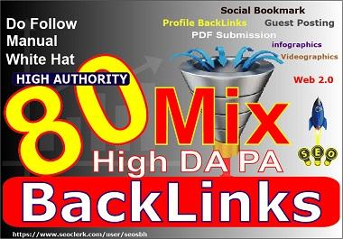 80 Mixed BackLinks Create Manually High Authority DA ...