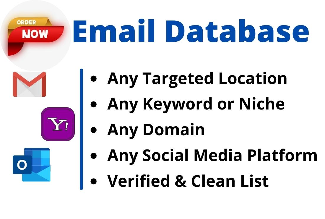 I will do bulk email listing & Provide a valid Li...