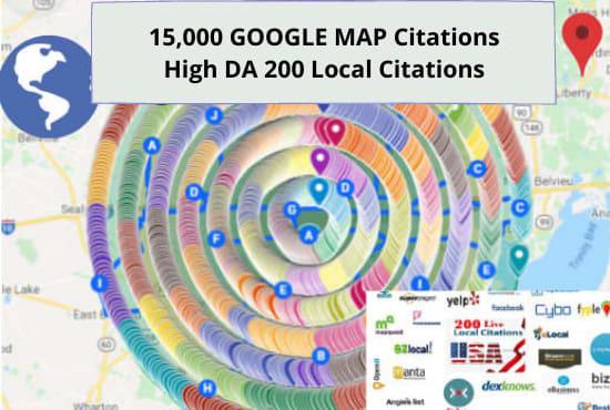 200 live local citations and 15000 google map citatio...
