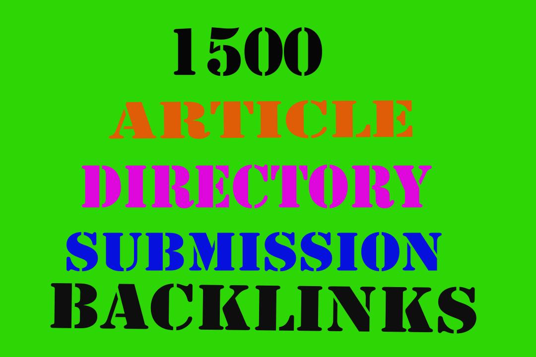 I will create 1500 HQ Article Directory Submission Ba...