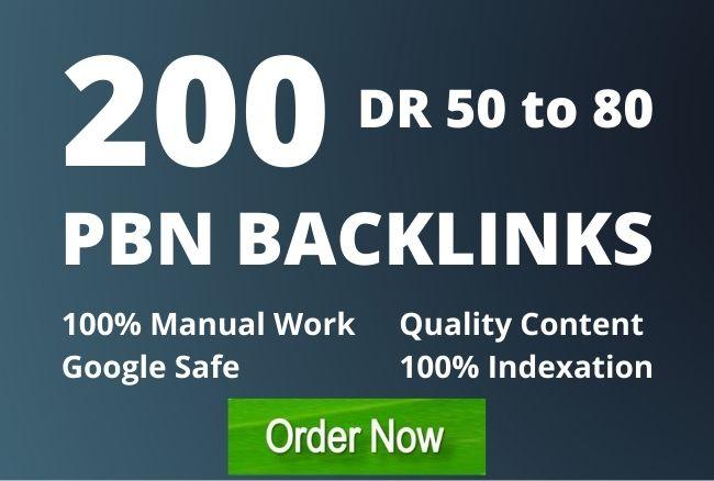 I will manually create 200 high quality PBN SEO backl...