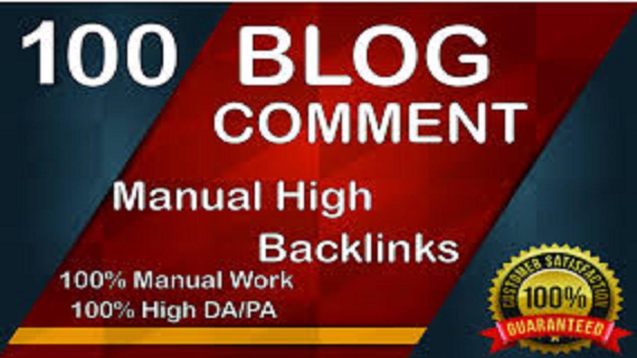 I will create 100 blog comments backlinks High Domain...