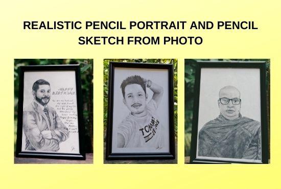 I wil draw arealistic pencil sketch potrait from your...