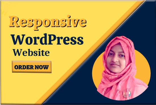 I will create or design responsive WordPress website ...