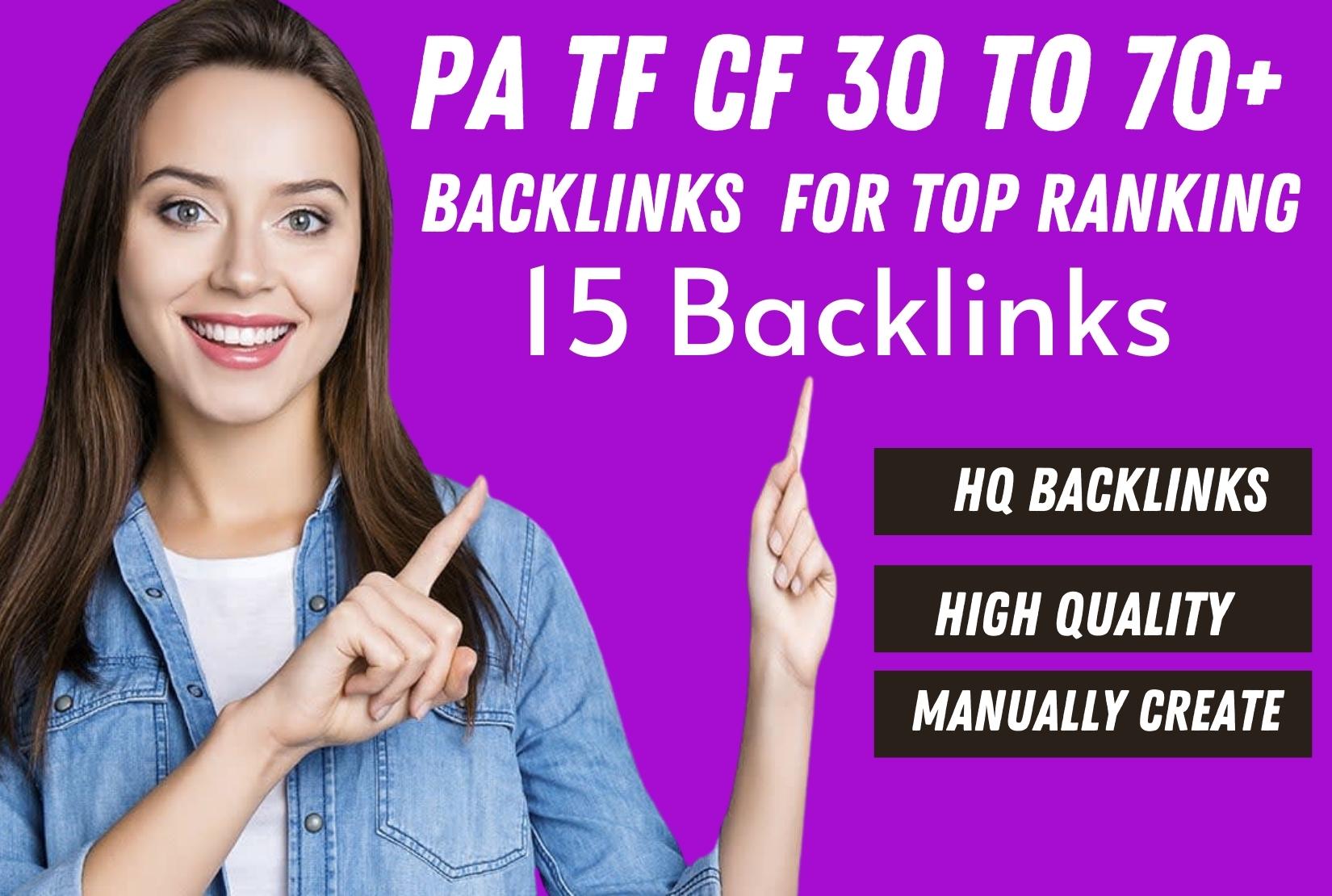 I will manually create high PA TF CF 30 to 70 plus 15...