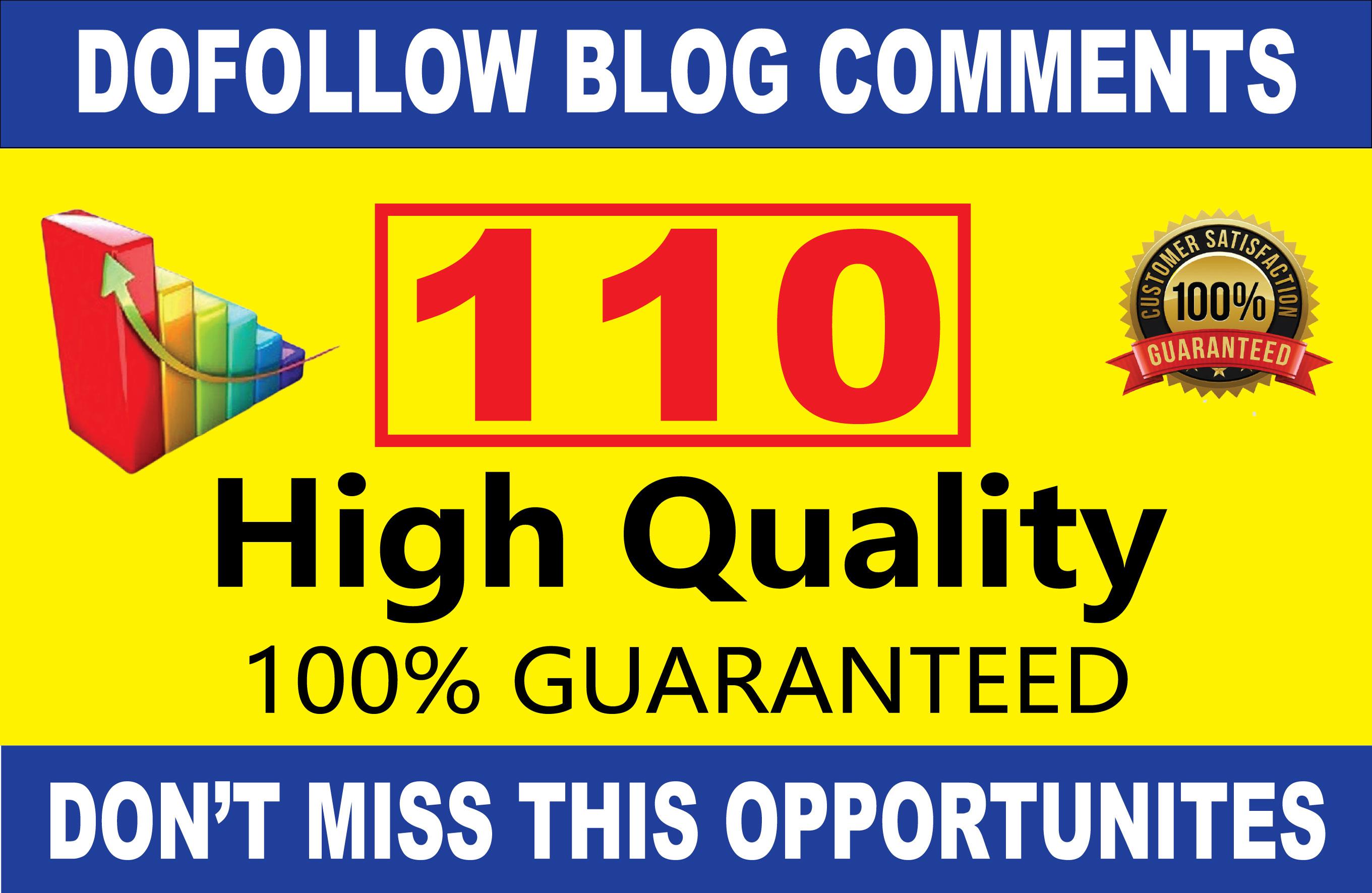 Build 110 High Quality DA Sites Dofollow Blog comment...