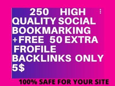 I will provide 250 high quality social bookmark live ...