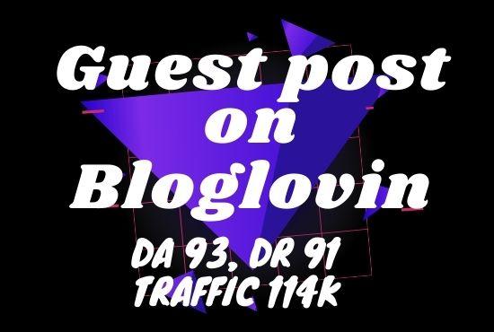 I will do guest post on bloglovin DA93 for promote yo...
