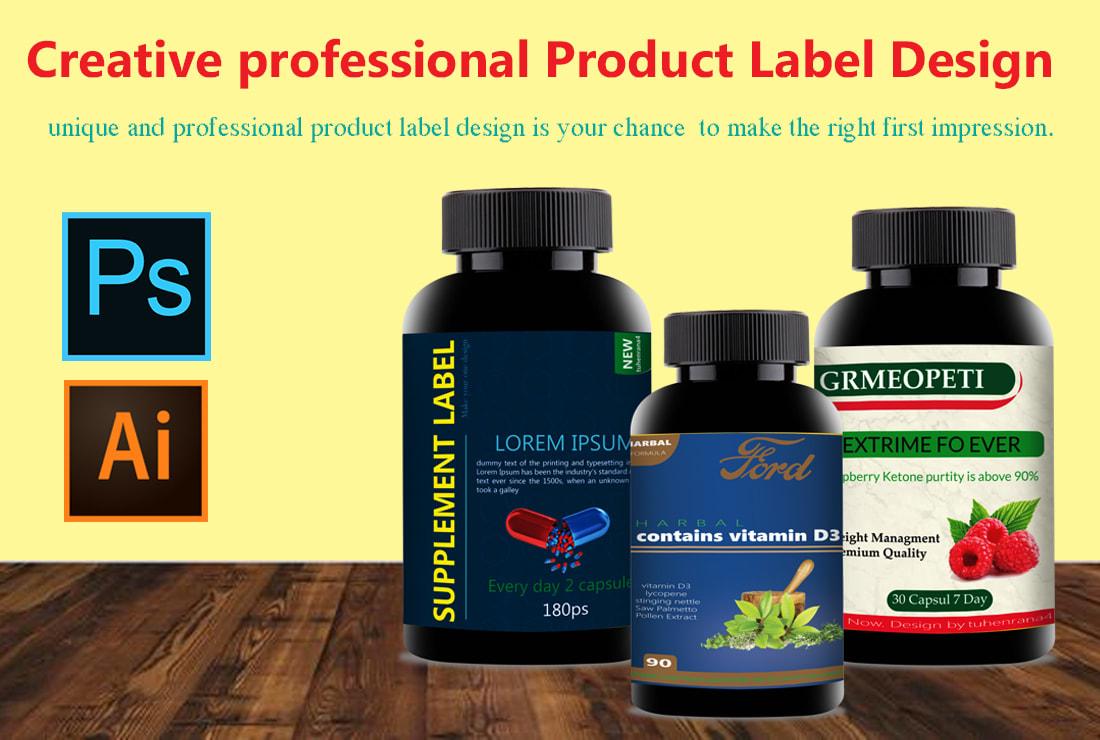 I will design a unique label for any product and mock...