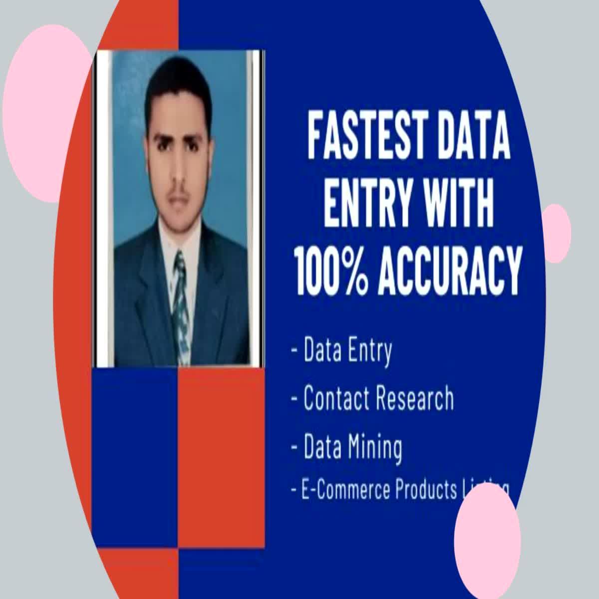 I will do fastest data entry in one day and internet ...