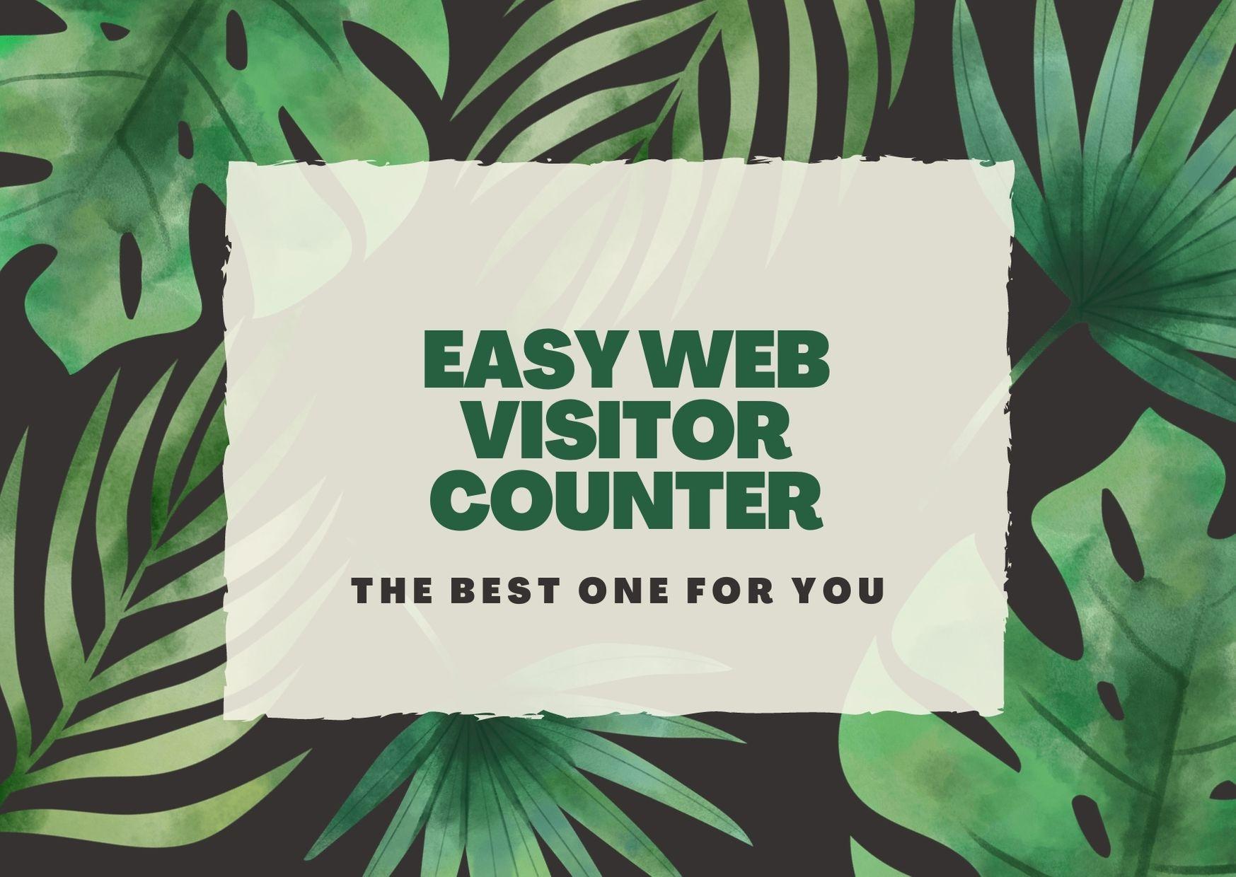 Easy Web Visitor Counter, Helps you find out how man...
