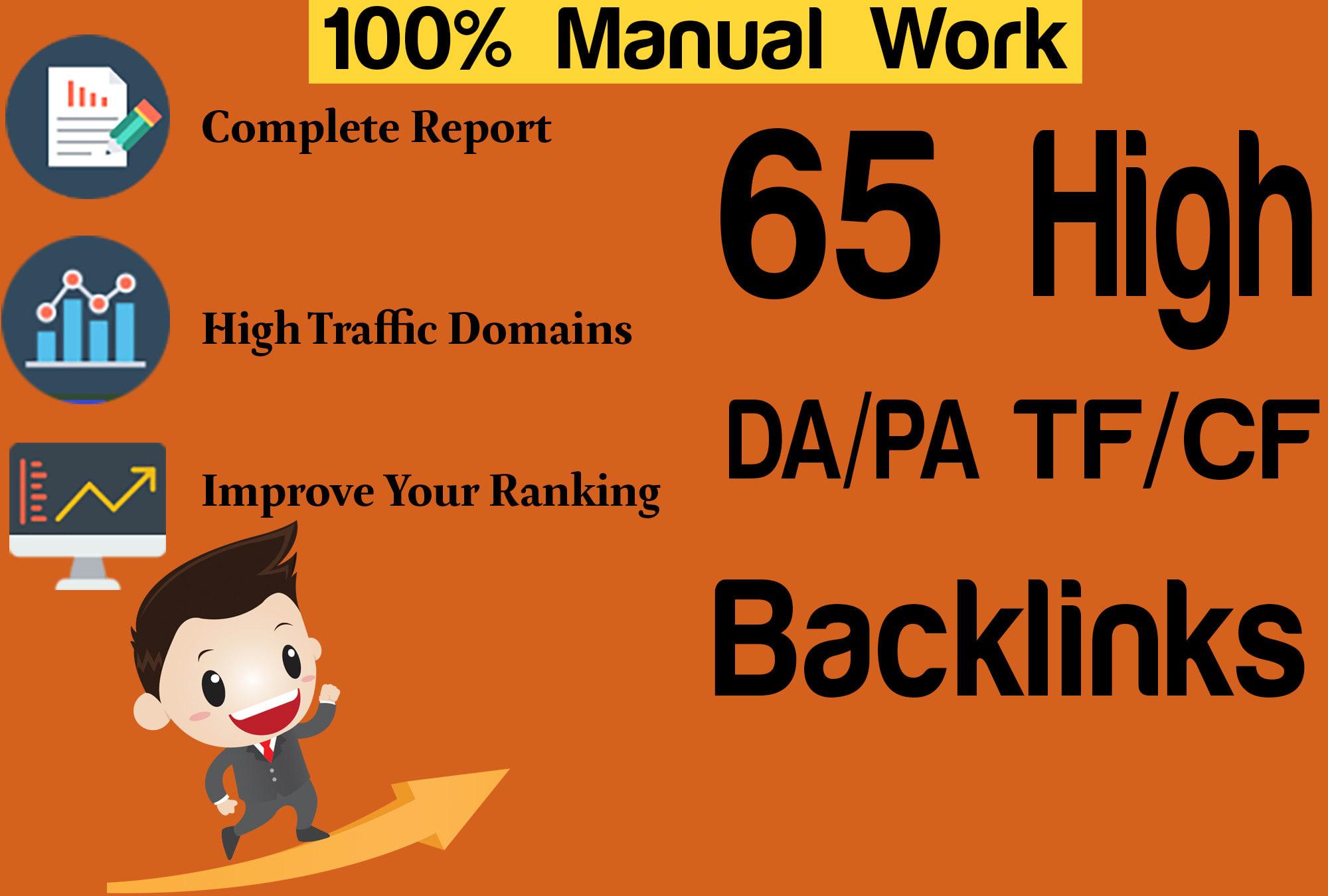 I will perform SEO service with 65 high da pa backlin...