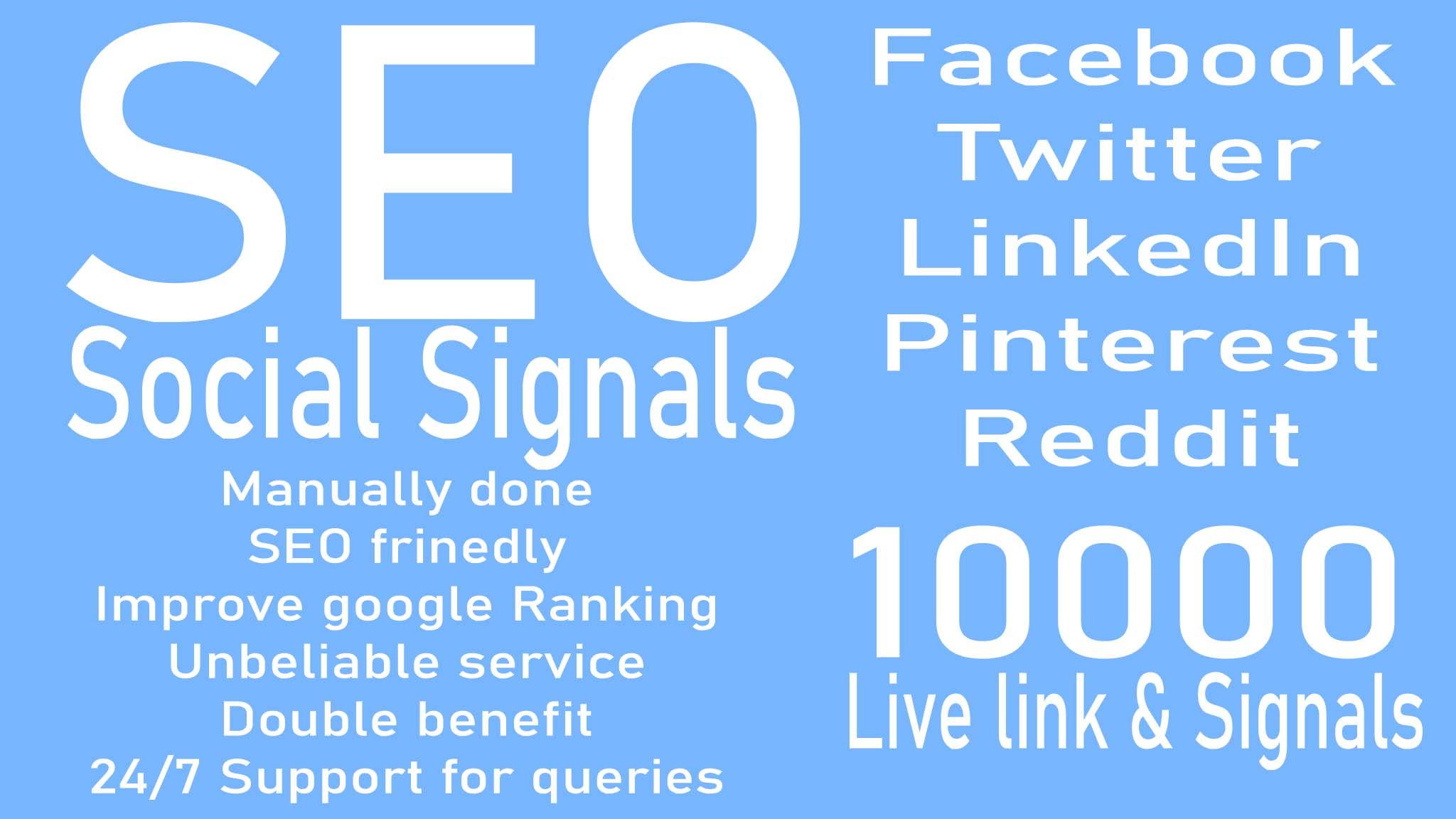 create 10000 Social Signals for your website SEO serv...