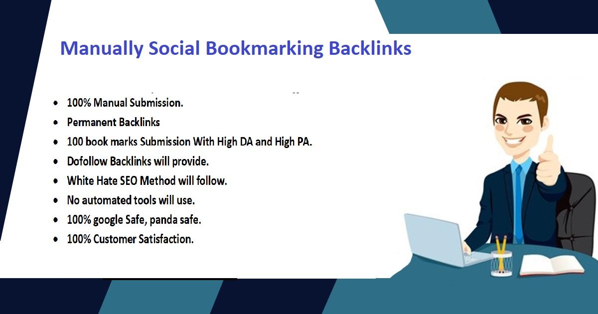 I will create manually 200 social bookmarking backlin...