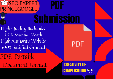 I will create 20 PDF submission manually High authori...