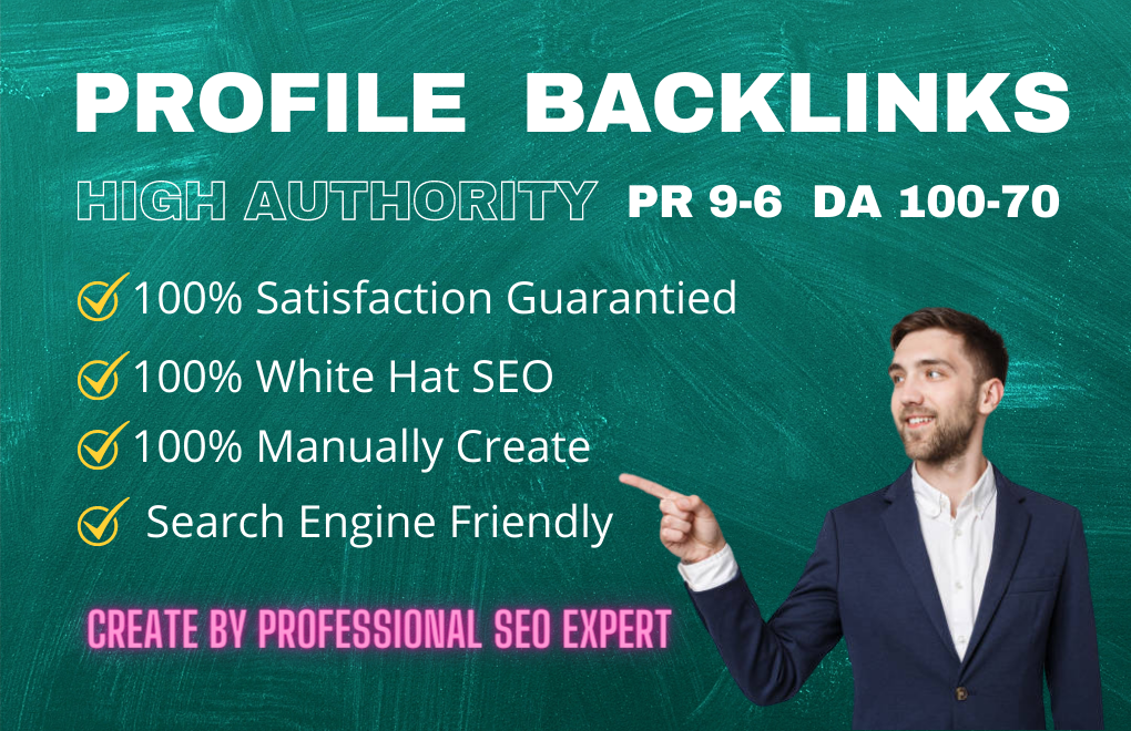 Live 20 Profile Backlinks high authority white hat do...