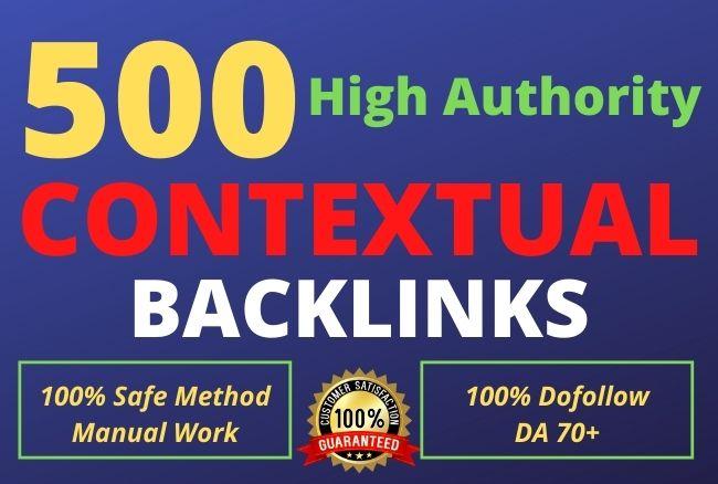 Create 500 high authority DA 50+ dofollow contextual ...