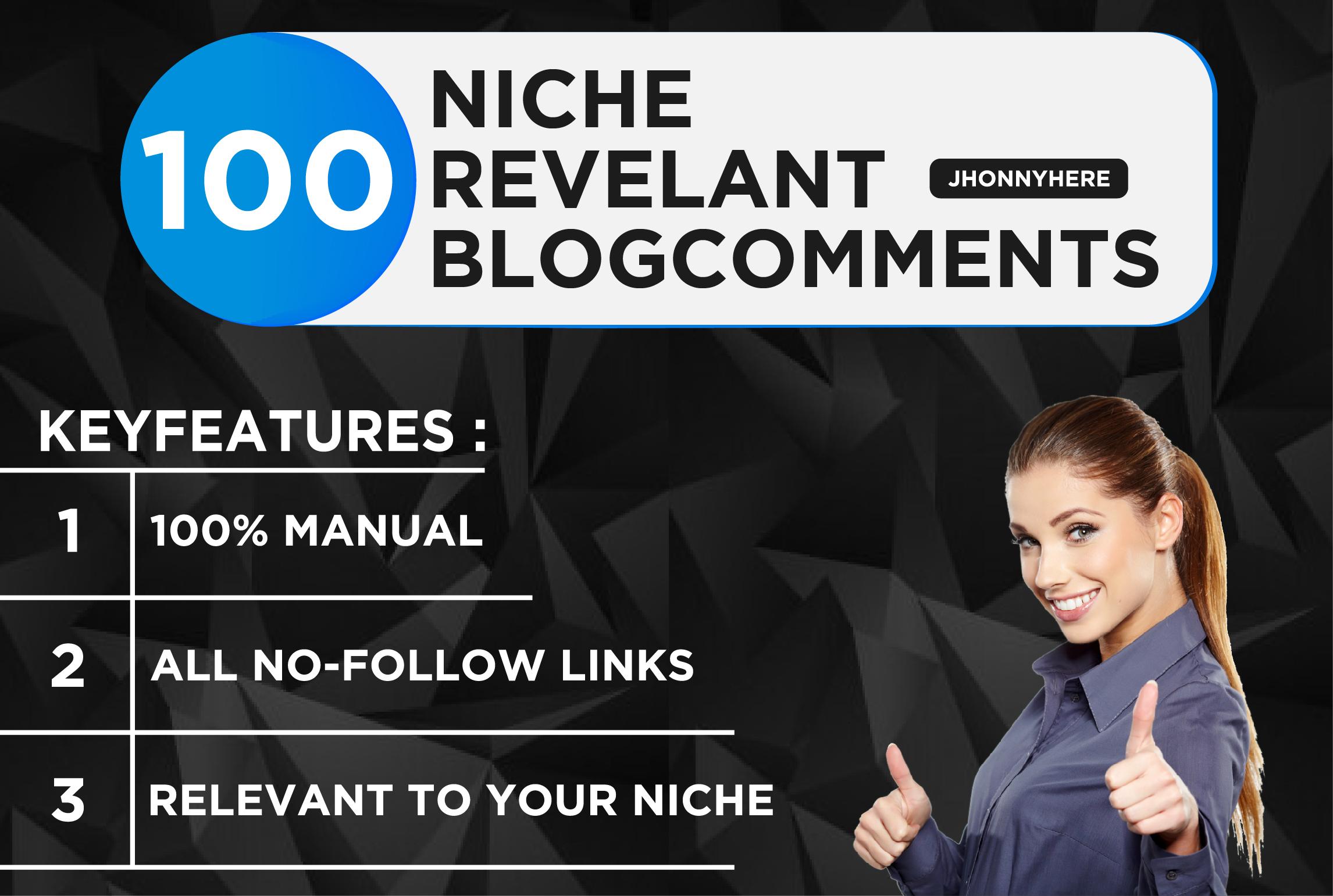 I will 100 niche relevant blog comments for boost up ...