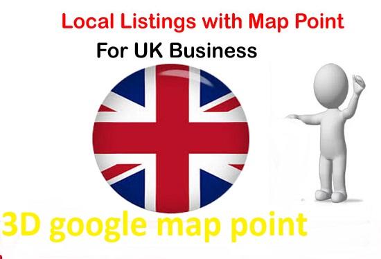 Create 3D 5000 map point citation for local business ...