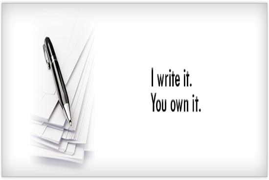 I will ghostwrite quality content for your article, ...