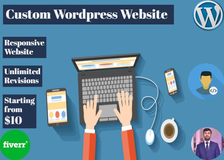 I will create an attractive custom wordpress site