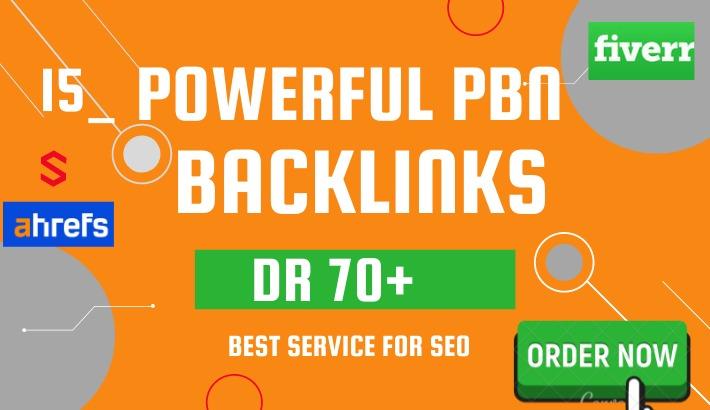 15 high DR 60 to 70 plus pbn dofollow backlinks