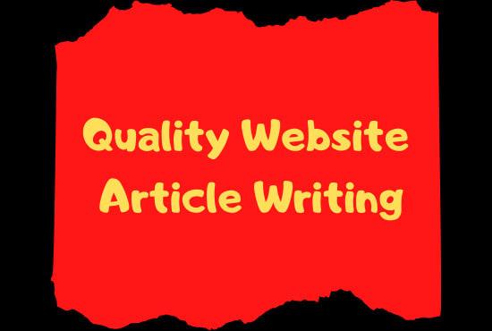 I will do quality website article writing